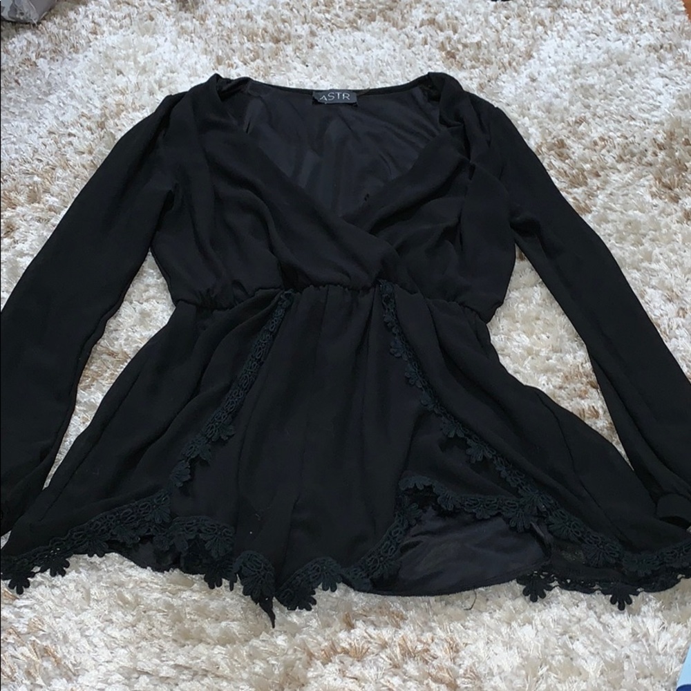 ASTR BLACK CLASSIC ROMPER